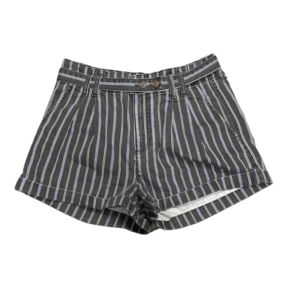 American Eagle Blue and White Striped Shorts Shorts 8